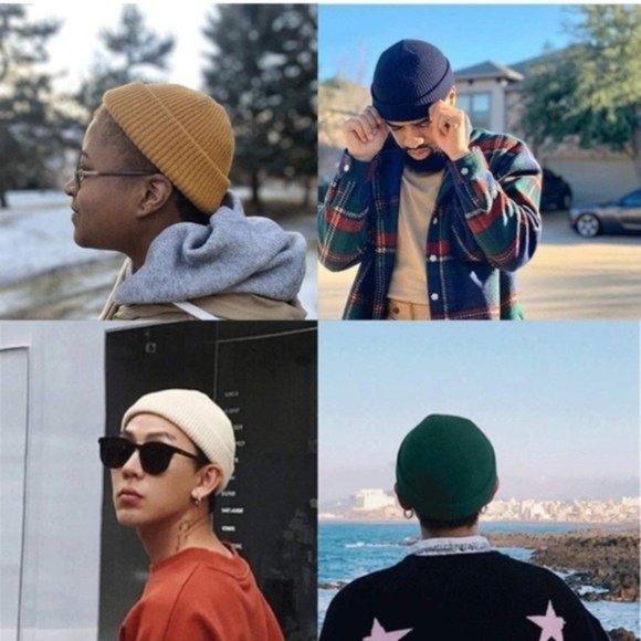 Green Wool Skull Cap Beanie